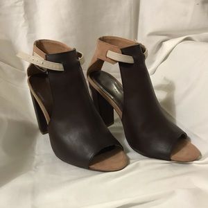 Brown leather heel